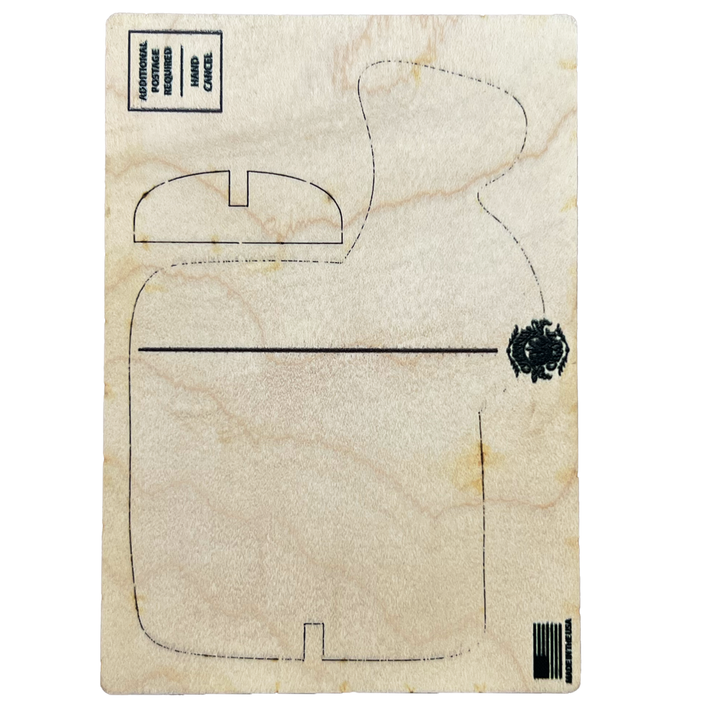 Regular, unpainted back of Big Texan Cowboy wood panel that feature wood texture.